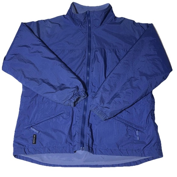 Vintage Columbia Nylon Jacket Womens XL Blue Anorak Insulated Windbreaker Heavy - Picture 2 of 10